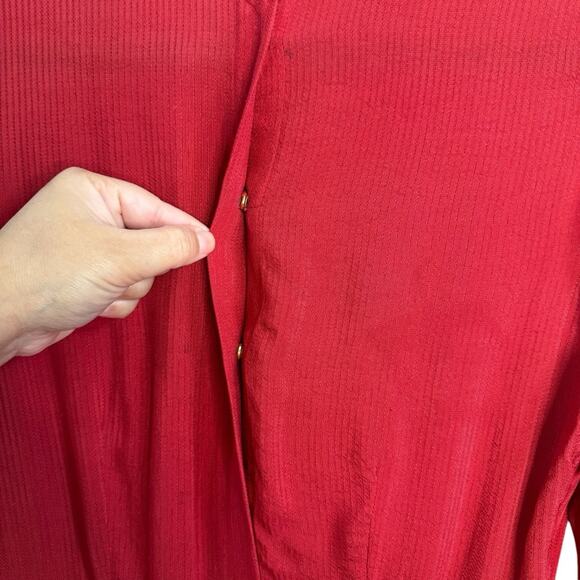 & Other Stories Frill Hem Red Long Sleeve Dress - Picture 8 of 14